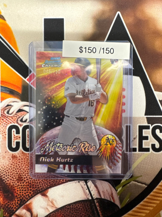 2025 Bowman Chrome Nick Kurtz Meteoric Rise Rookie Speckle /150