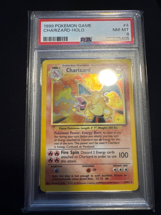 Pokemon Charizard 4/102 holo PSA 8