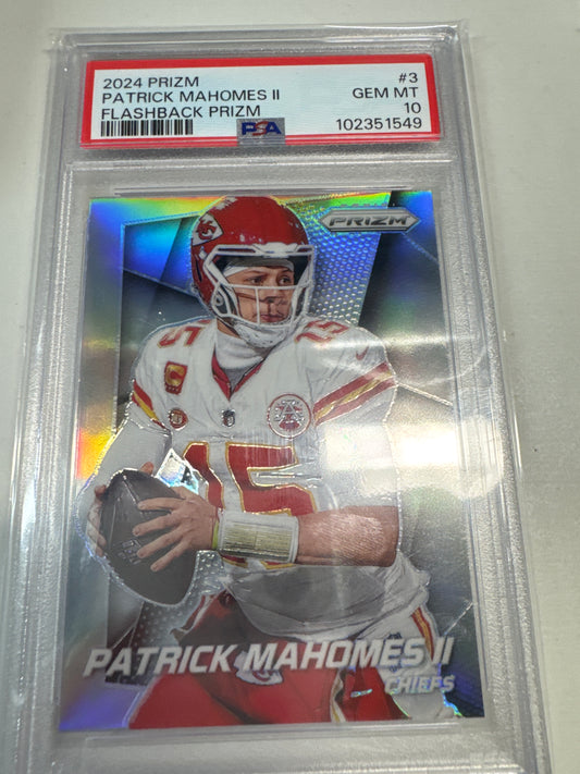 2024 Prizm Patrick Mahomes Flashback Prizm PSA 10