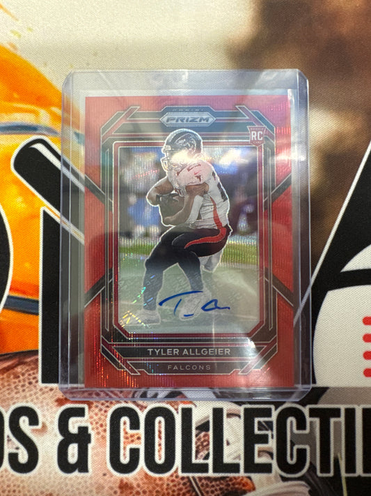 2022 Panini Prizm NFL Tyler Allgeier Rookie Red Wave Prizm Autograph /149