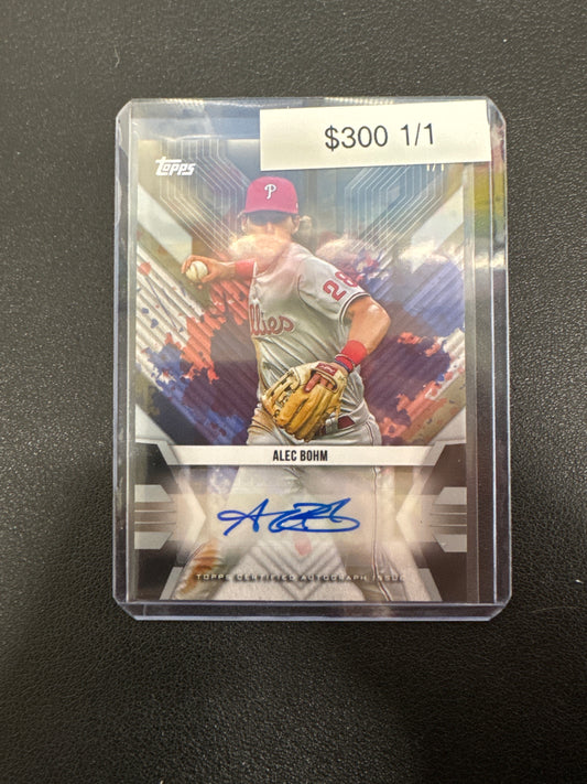 2022 Topps MLB UK Edition Alec Bohm Baseball Superstars Autograph Platinum 1/1