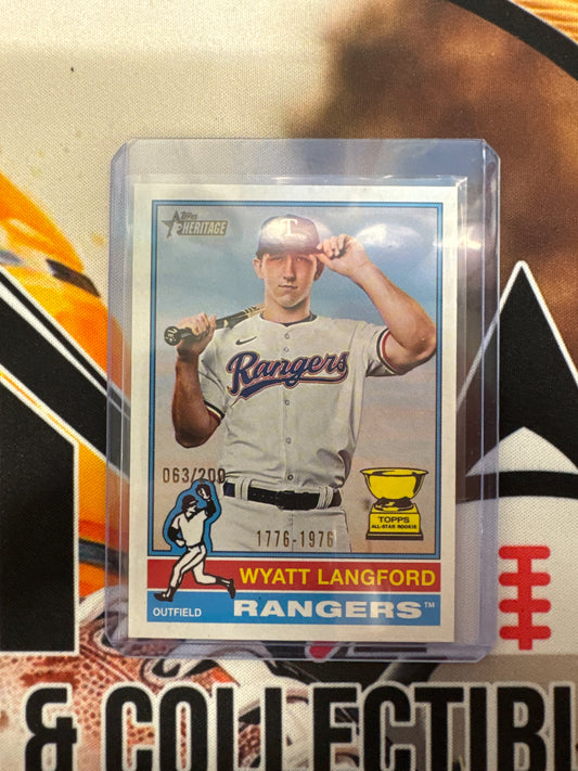 2025 Topps Heritage MLB Wyatt Langford All-Star Rookie 1776-1976 /200