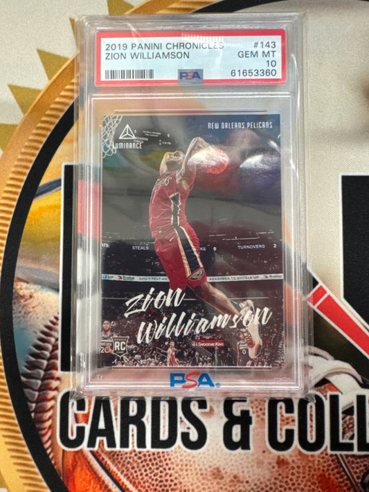 2019 Panini Chronicles NBA Zion Williamson Rookie PSA 10