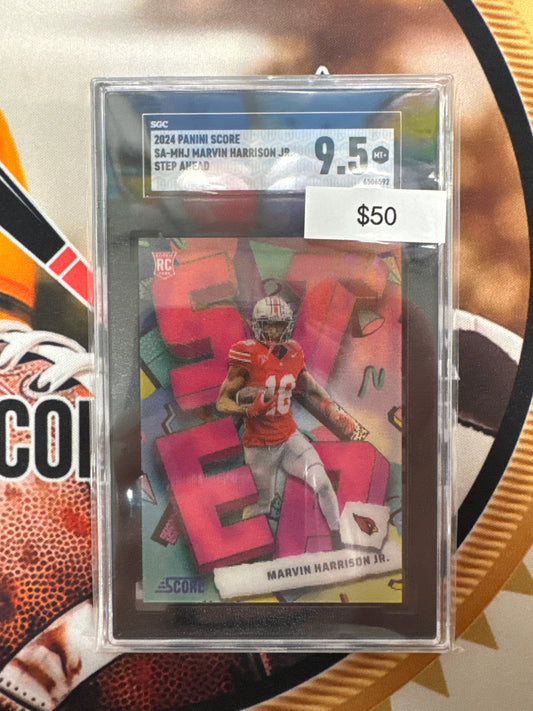 2024 Panini Score Marvin Harrison Jr. Rookie Step Ahead Insert SGC 9.5
