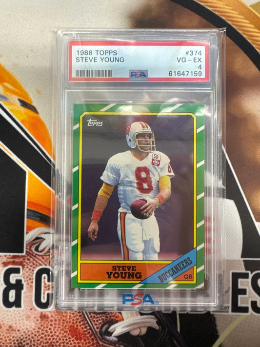 1986 Topps NFL Steve Young PSA 4
