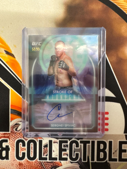 2024 Topps UFC Midnight Serghei Spivac Stroke Of Midnight Autograph /99