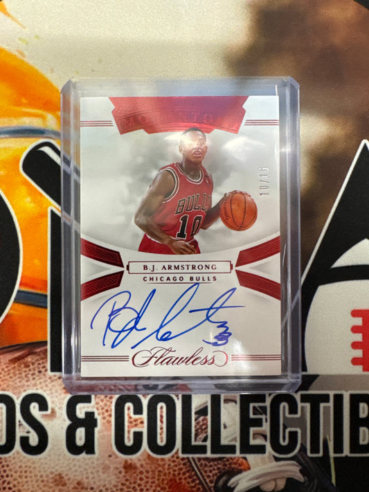 2019-20 Panini Flawless NBA B.J. Armstrong Momentous Autograph Ruby /15