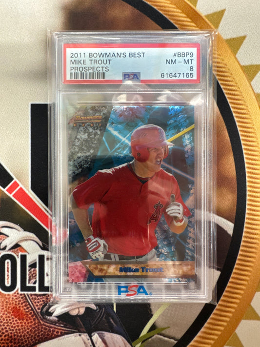 2011 Bowman’s Best MLB Mike Trout Prospects PSA 8