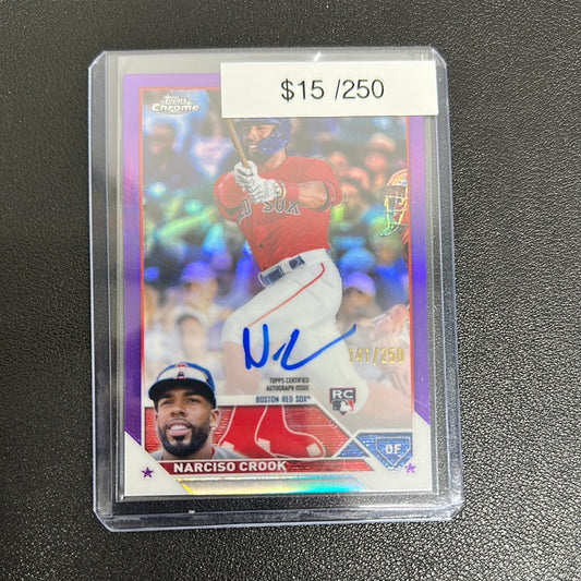 2023 Topps Chrome Narciso Crook Purple Refractor #141/250 #RA-NV