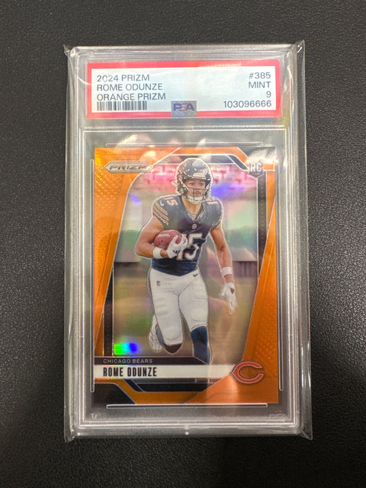 2024 Panini Prizm NFL Rome Odunze Rookie Orange Prizm /249 PSA 9