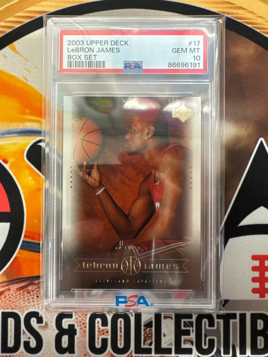 2003 Upper Deck NBA LeBron James On The Air Box Set PSA 10
