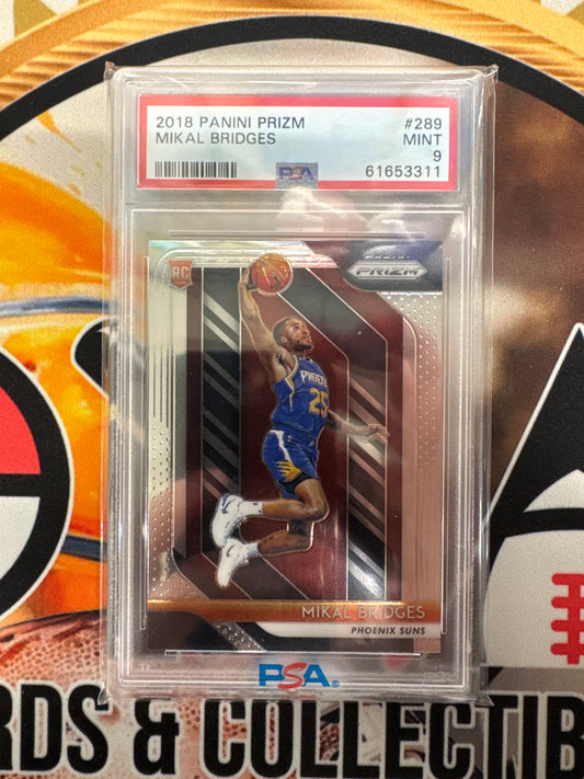 2018 Panini Prizm NBA Mikal Bridges Rookie PSA 9