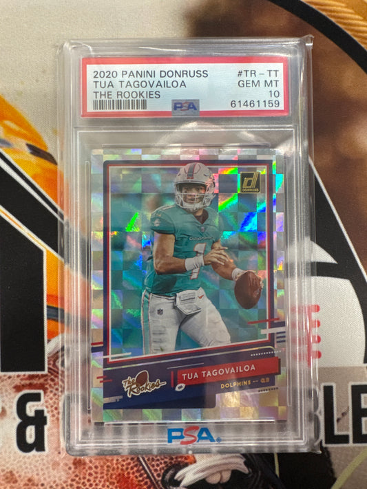 2020 Panini Donruss NFL Tua Tagovailoa The Rookies PSA 10