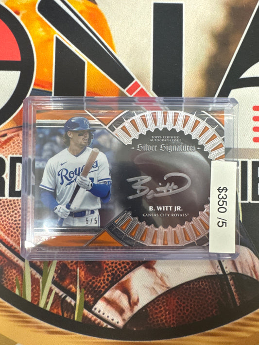 2023 Topps Five Star MLB Bobby Witt Jr. Silver Signatures Autograph Orange 5/5