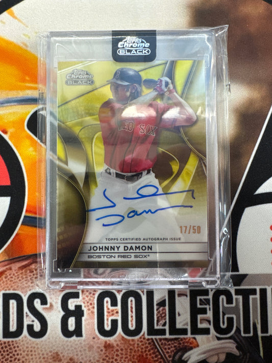 2025 Topps Chrome Black MLB Johnny Damon Gold Refractor Auto /50