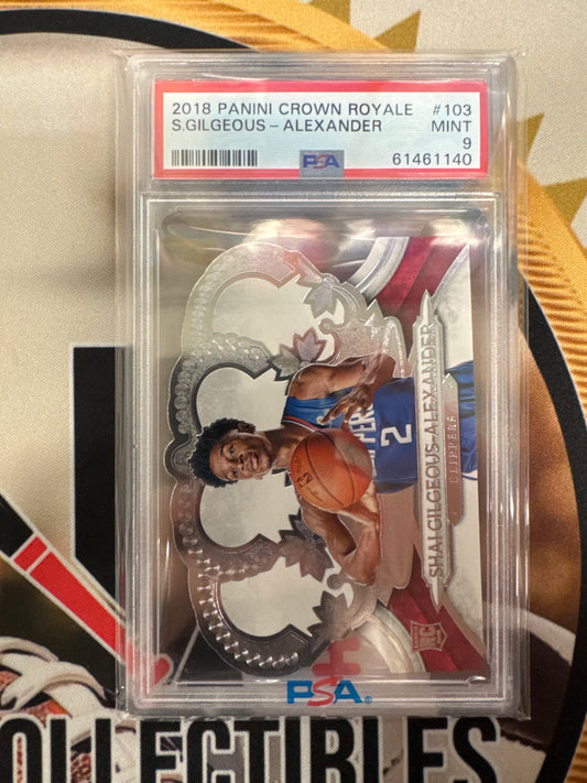 2018 Panini Crown Royale Shai Gilgeous-Alexander Rookie PSA 9