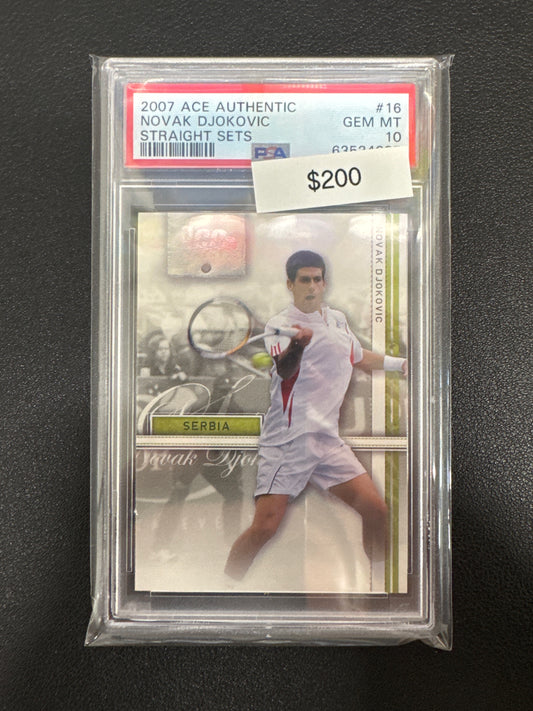 2007 Ace Authentic Novak Djokovic Straight Sets PSA 10