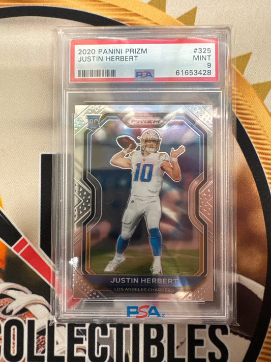 2020 Panini Prizm NFL Justin Herbert Rookie PSA 9