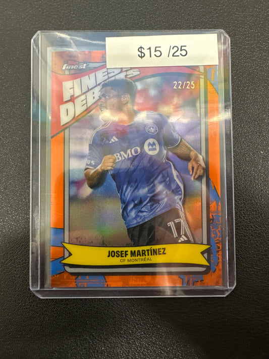2024 Topps Finest MLS Josef Martinez Finest Debuts Orange /25