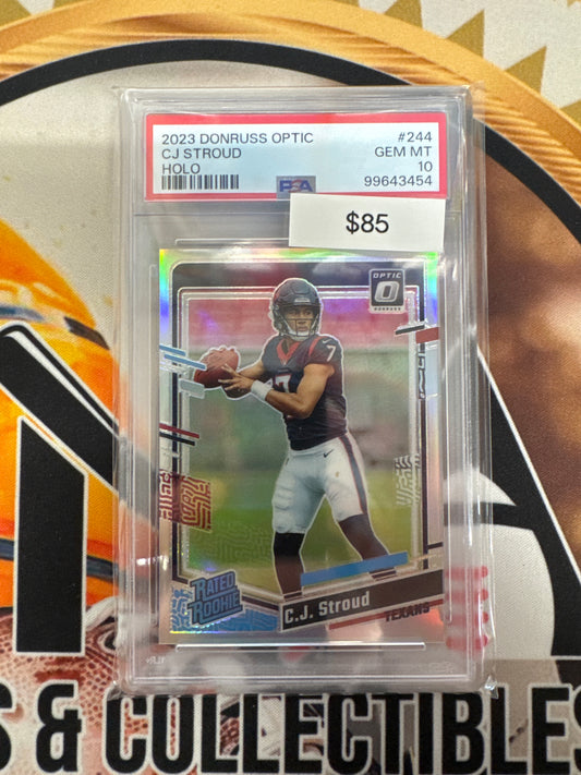2023 Panini Donruss Optic NFL C.J. Stroud Rated Rookie Holo PSA 10