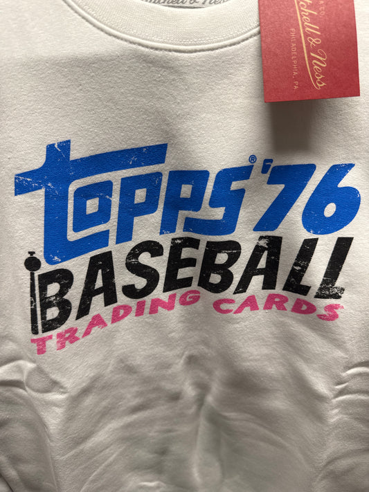 Topps Heritage Mitchell & Ness White Baseball 76 Trading Cards Crewneck Sweatshirt