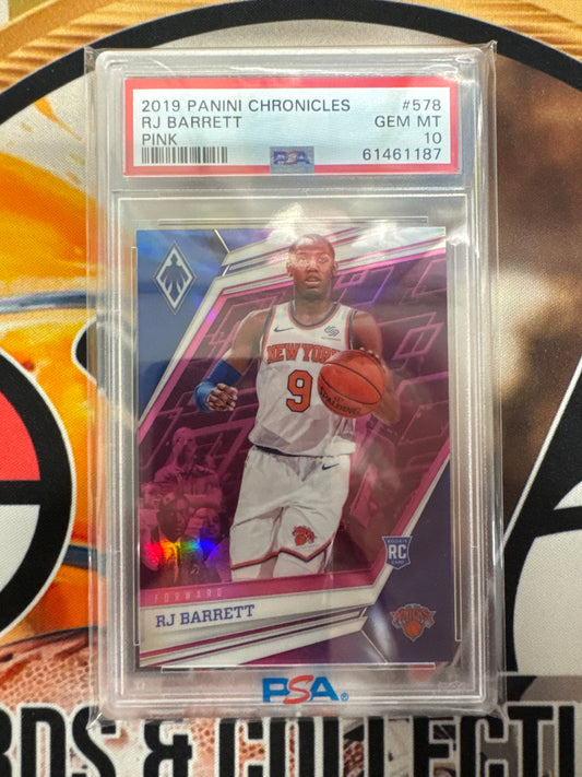 2019 Panini Chronicles NBA RJ Barrett Rookie Pink PSA 10
