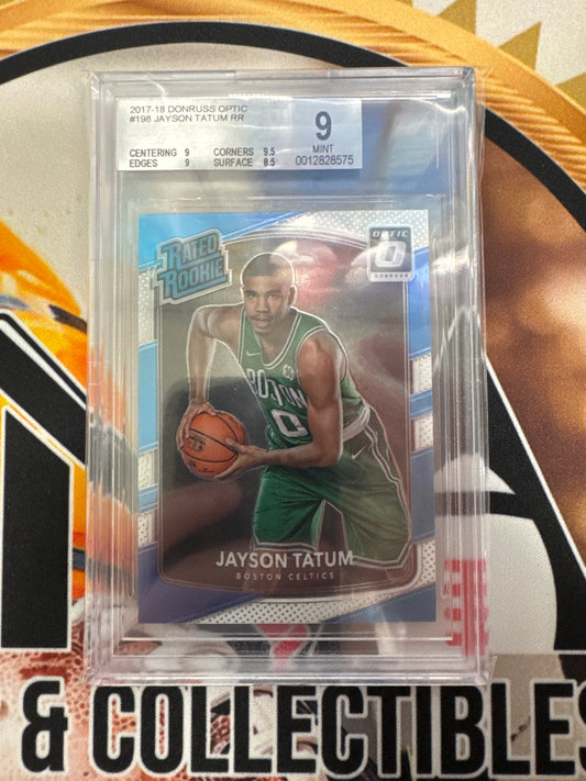 2017-18 Panini Donruss Optic NBA Jayson Tatum Rated Rookie BGS 9