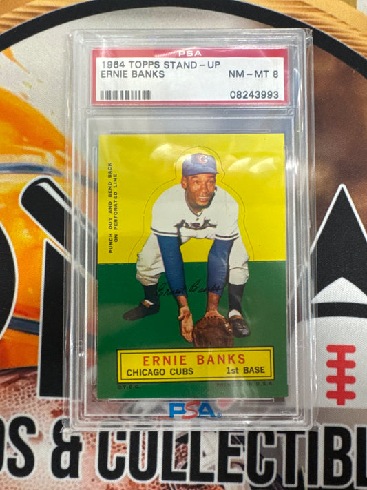 1964 Topps Stand Up Ernie Banks PSA 8