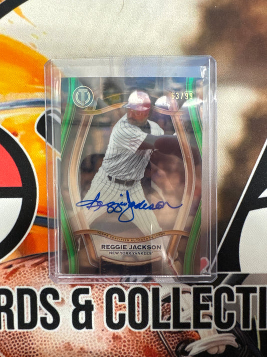 2025 Topps Tribute MLB Reggie Jackson Pillars Of The Game Autograph Green /99
