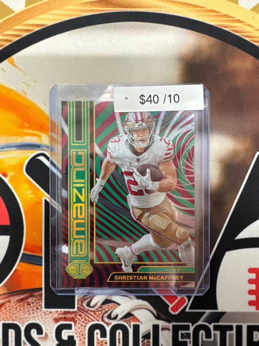 2023 Panini Illusions NFL Christian McCaffrey Amazing SSP Green /10
