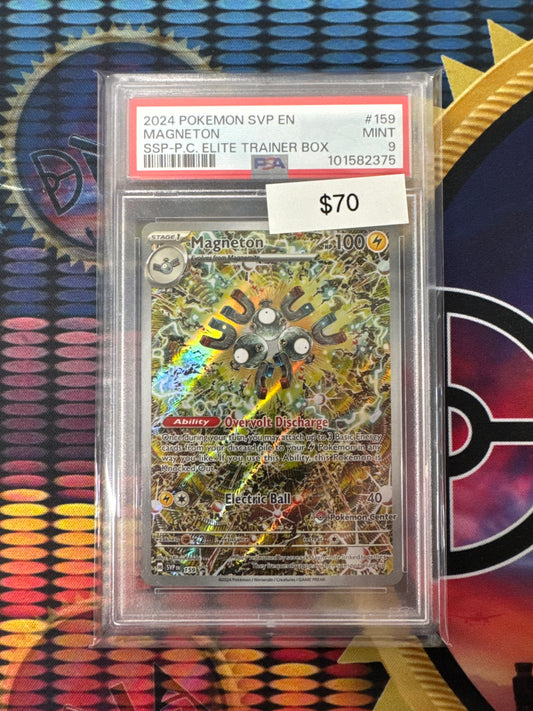 Pokémon SVP EN Magneton SSP Pokémon Center Elite Trainer Box 159 PSA 9