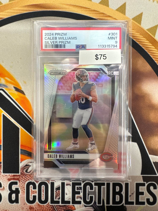 2024 Panini Prizm NFL Caleb Williams Rookie Silver Prizm PSA 9
