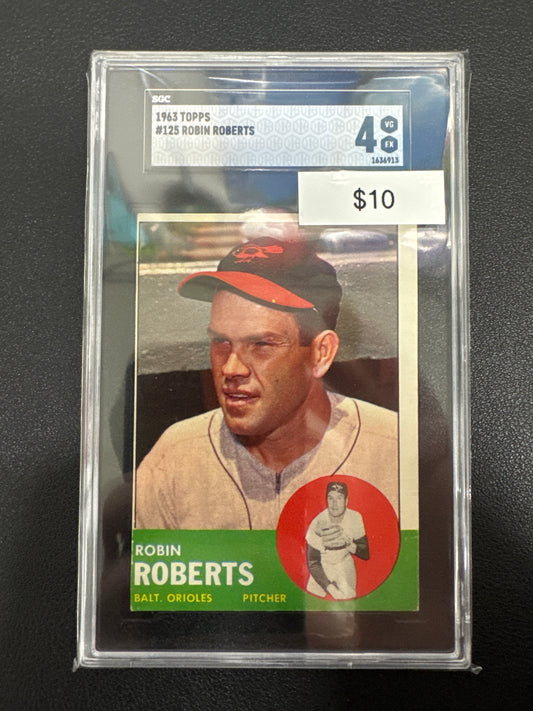 1963 Topps MLB Robin Roberts SGC 4