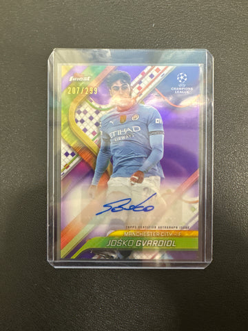 2025 Topps Finest UCC Josko Gvardiol Variation Autograph Purple /299