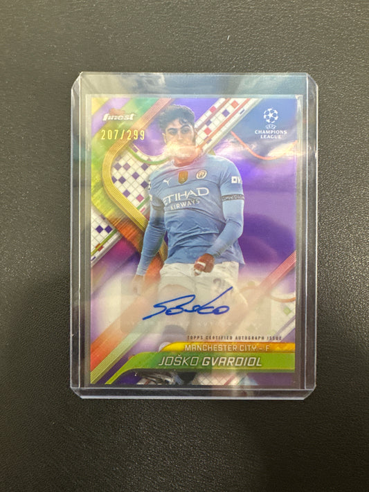 2025 Topps Finest UCC Josko Gvardiol Variation Autograph Purple /299