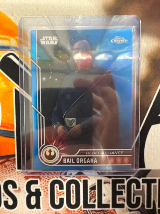 Topps Chrome Star Wars Rebel Alliance Bail Organa Blue Refractor /150