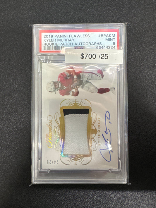 2019 Panini Flawless NFL Kyler Murray Rookie Patch Autograph /25 PSA 9