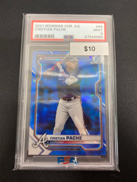 2021 Bowman Chrome Sapphire Edition Cristian Pache Rookie PSA 9