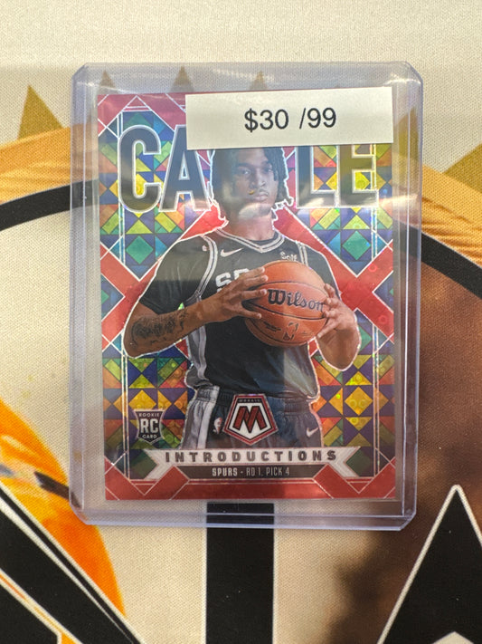 2024-25 Panini Mosaic NBA Stephon Castle Rookie Introductions Red Disco /99