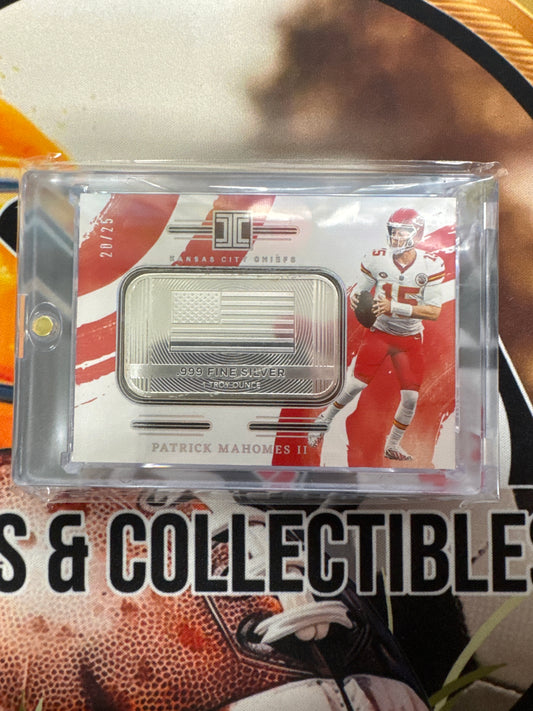 2024 Panini Impeccable NFL Patrick Mahomes II USA Silver Bar /25