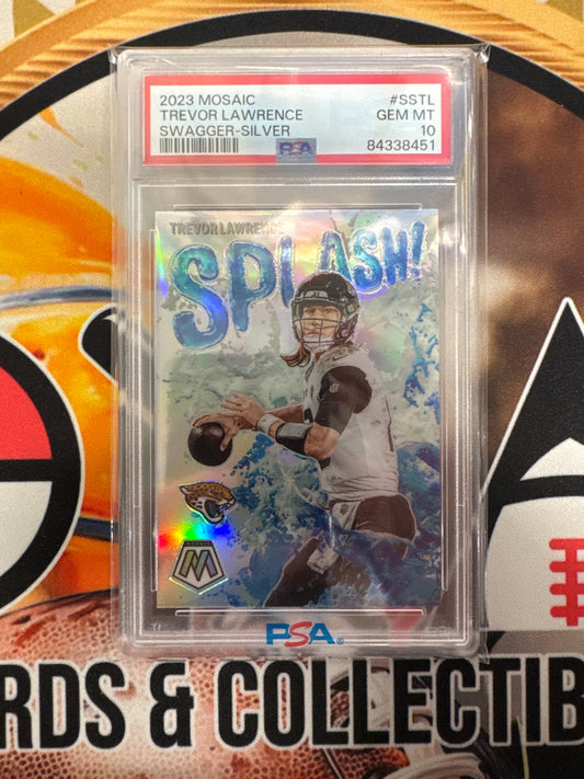 2023 Panini Mosaic NFL Trevor Lawrence Swagger Splash Silver PSA 10