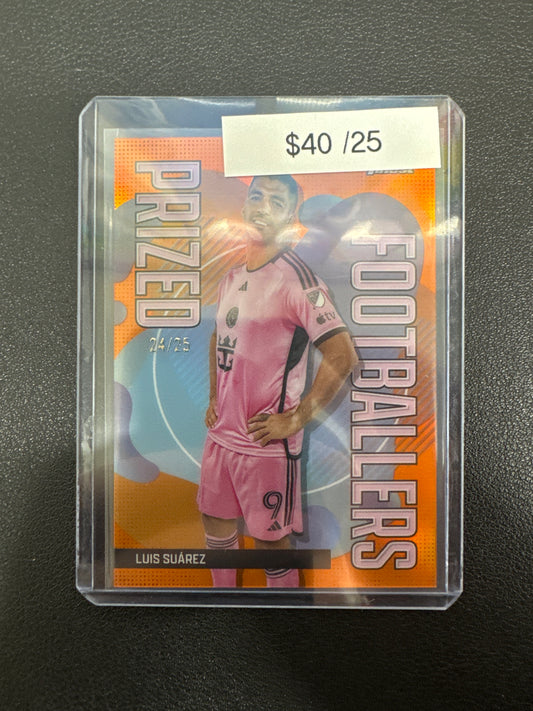 2024 Topps Finest MLS Luis Suarez Prized Footballers Orange Refractor /25