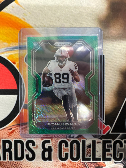 2020 Panini Prizm NFL Bryan Edwards Rookie Green Shimmer /5