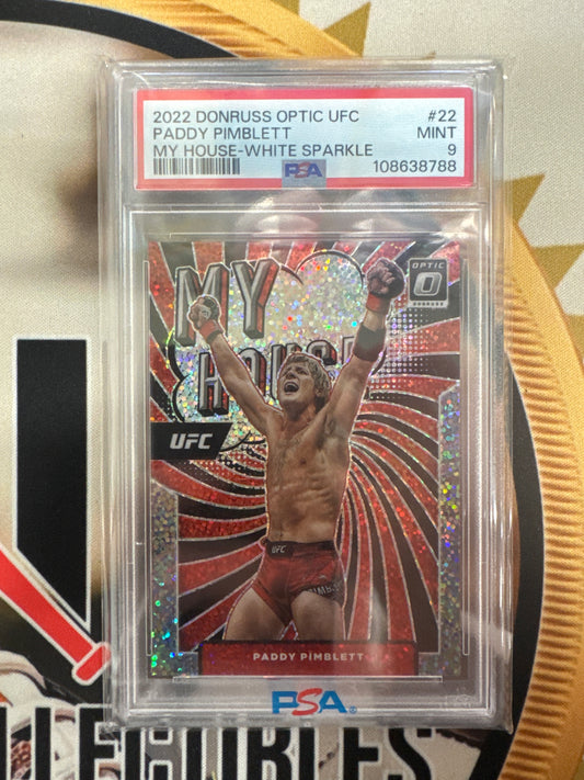 2022 Panini Donruss Optic UFC Paddy Pimblett My House White Sparkle PSA 9