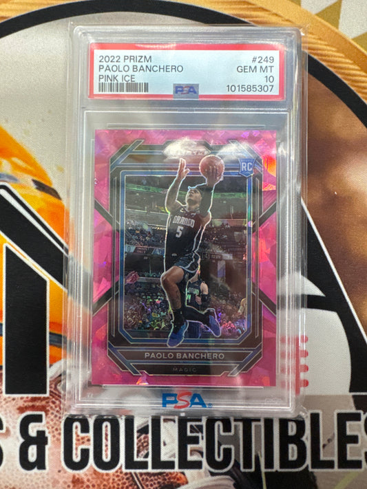 2022 Paninu Prizm NBA Paolo Banchero Rookie Pink Ice PSA 10