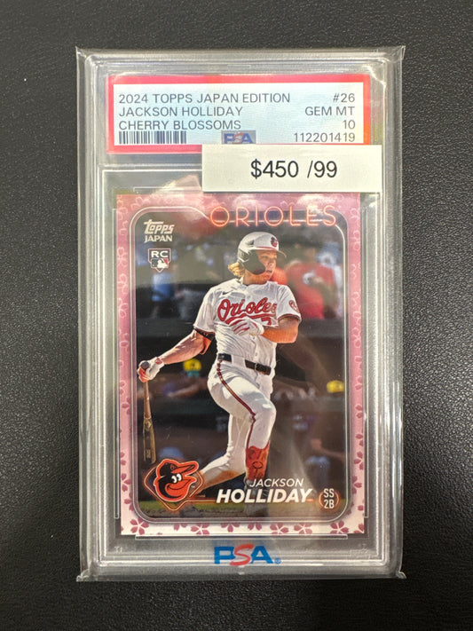 2024 Topps MLB Japan Edition Jackson Holliday Rookie Cherry Blossoms /99 PSA 10