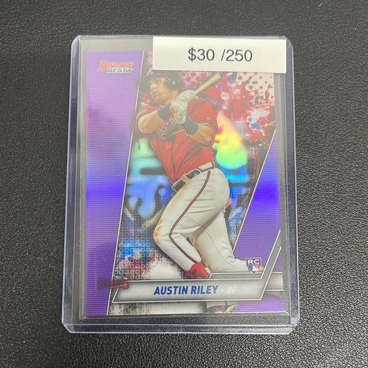 2019 MLB Bowman’s Best Austin Riley Purple Rookie /250