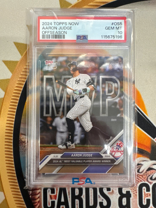 2024 Topps Now MLB Aaron Judge Offseason MVP Award Winner PSA 10