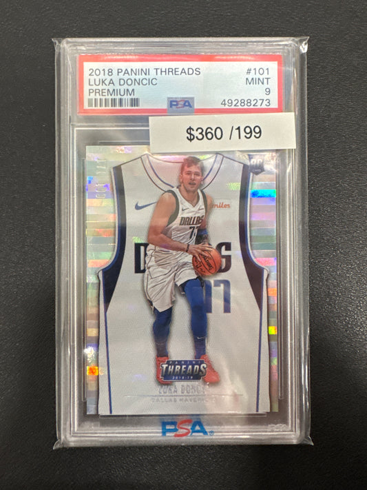 2018 Panini Threads NBA Luka Doncic Rookie Premium /199 PSA 9
