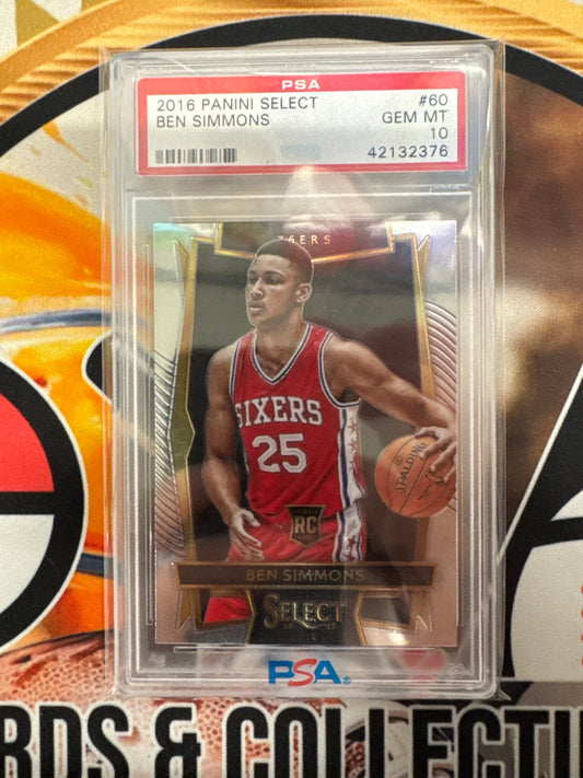 2016 Panini Select NBA Ben Simmons Rookie PSA 10